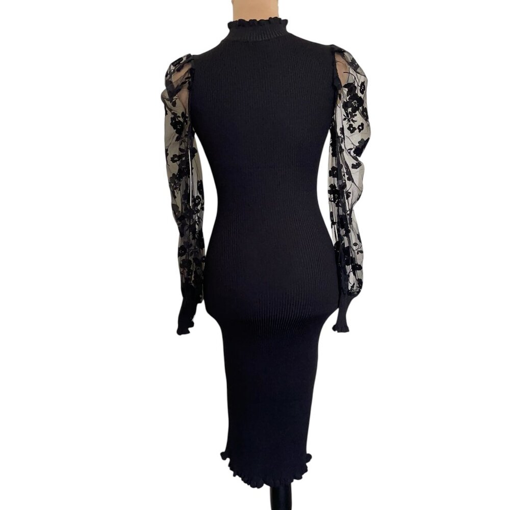 Almost Famous Long Sleeve Fine Gauge Mock Neck Dress Sz S - Picture 5 of 7